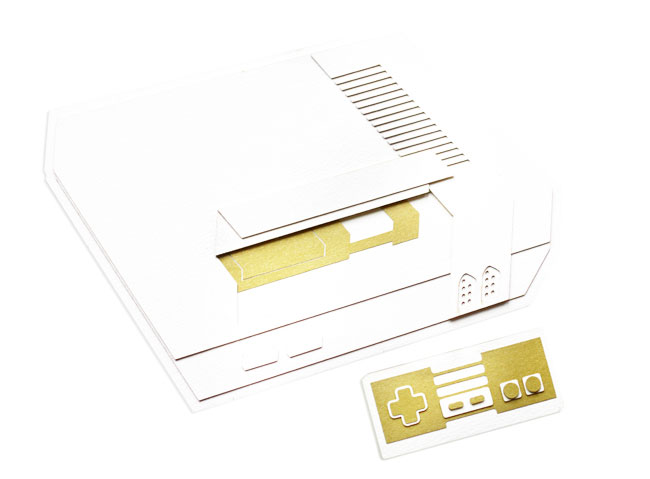 A paper Nintendo Entertainment System