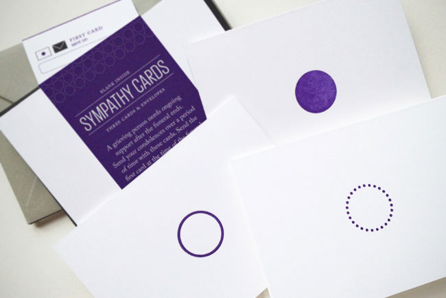 A letterpressed card that reads 'With Sympathy'