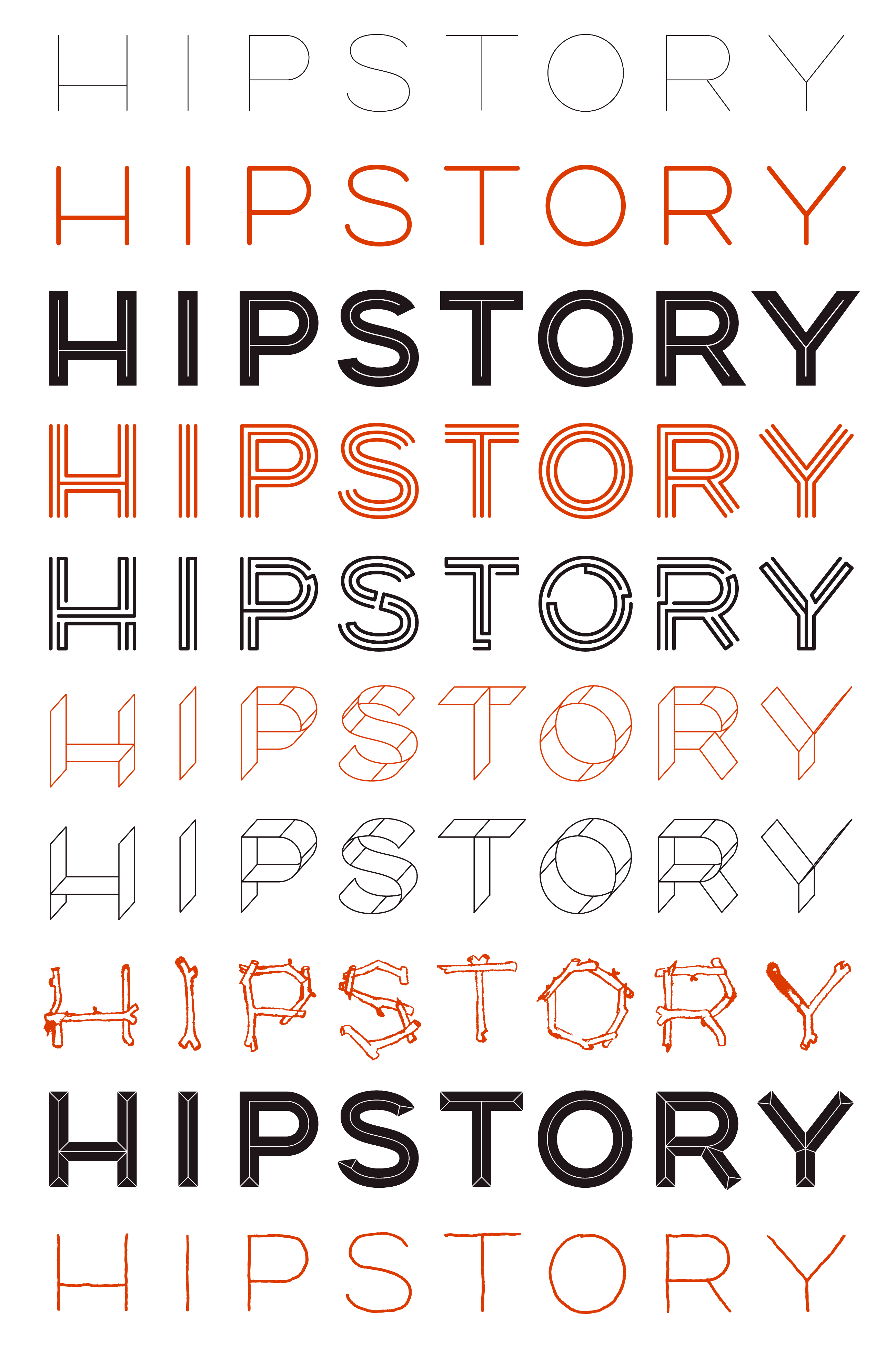 Initial layer drawings for Hipstory | After making more layers and glyphs, the typeface will be ready for release. On its website, artists and designers are invited to submit layers to the collection.